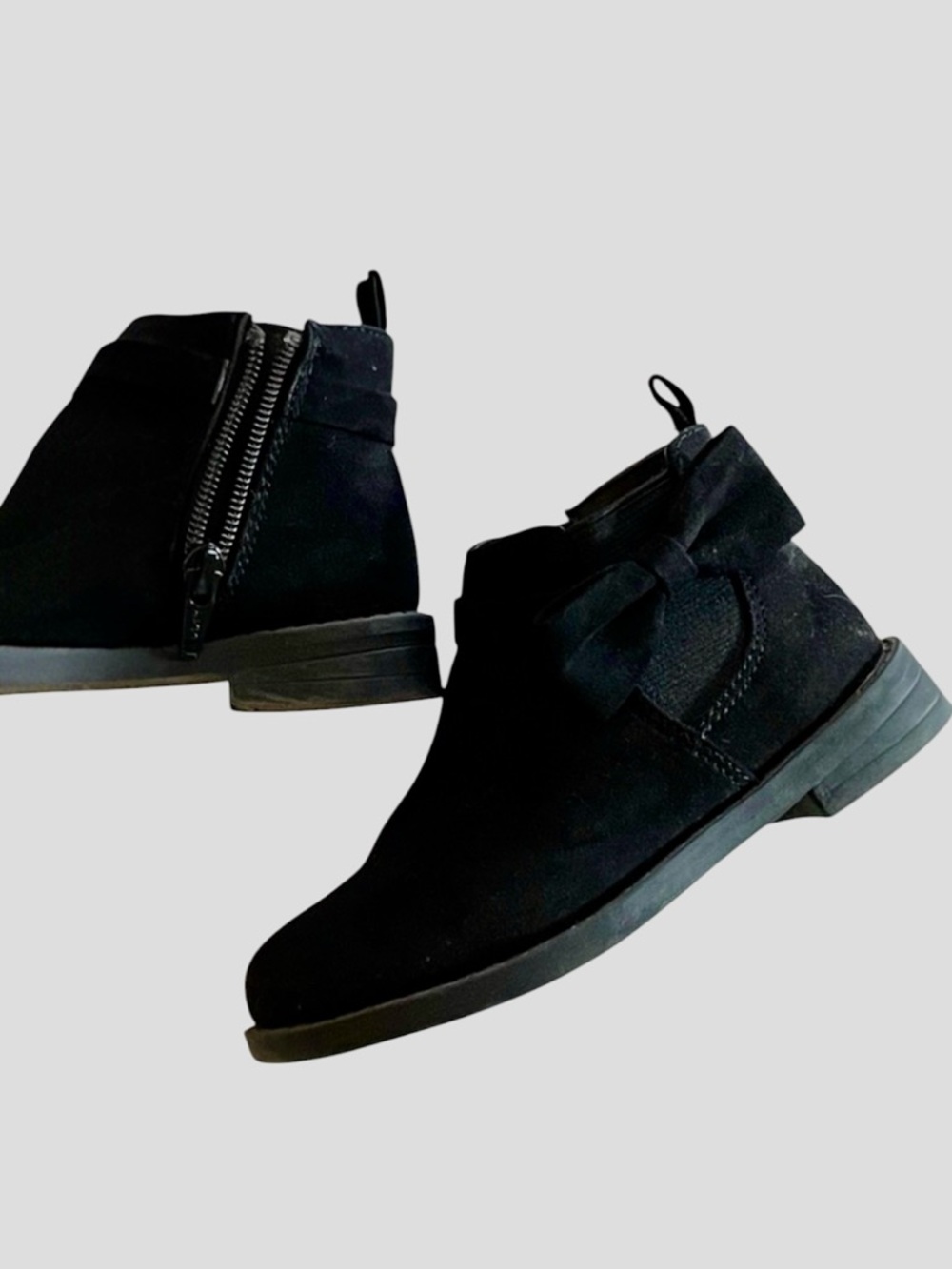 4/$20— Gap Black Ankle Bow Boots with Side Zipper toddler girl size 10